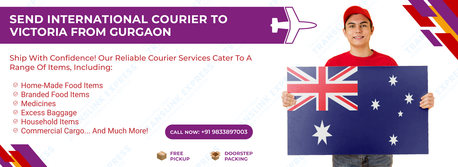 Courier to Victoria From Gurgaon